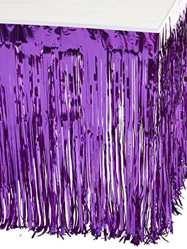 Pkgd 2-Ply FR Metallic Table Skirting (purple) Party Accessory  (1 count) (1/Pkg)
