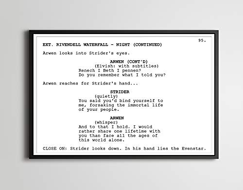 Lord of the Rings Screenplay POSTER (up to 24 inch x 36 inch) - Film - Script - Writing - Acting - Movie - Fantasy - Evenstar - Strider - Arwen