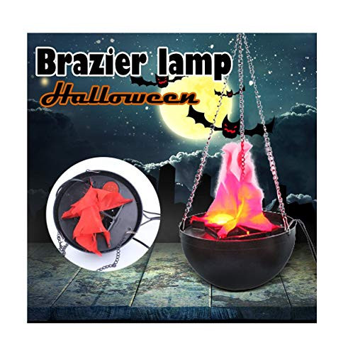 LINGDANG Halloween Atmosphere 3D Fake Fire Light, Artificial LED Silk Flame Lamp, Stage Effect Light Realistic 3D Campfire Lamp Prop Flame Light for Halloween, Christmas, Festival and Party