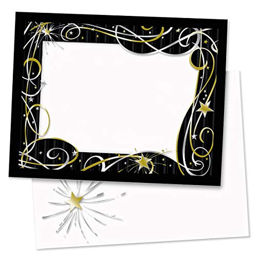 PaperDirect Gold and Silver Swirls and Stars Postcards, Standard Size, 100 Count