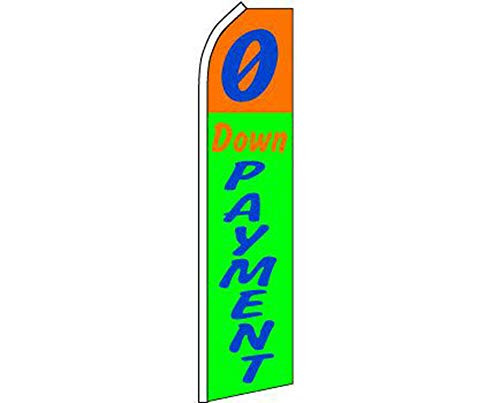 K's Novelties 0 Down Payment Green/Blue/Orange Swooper Super Feather Advertising Flag