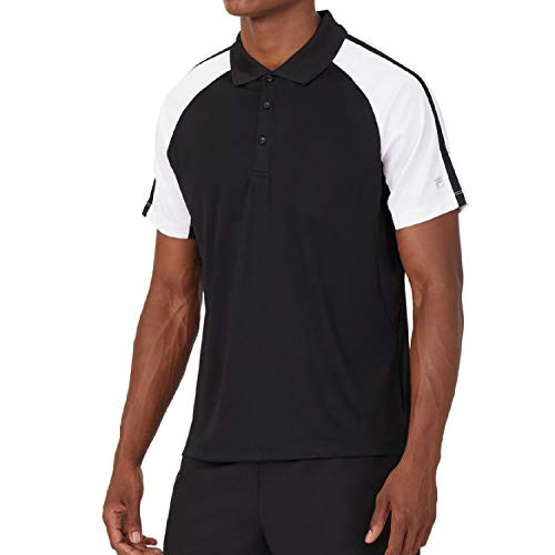 Fila Men's Core Tennis Polo Shirt (Black/White, X-Large)