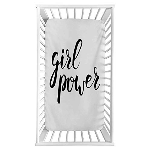 Quote Fitted Crib Sheet,Modern Hand Writing Style Lettering Girl Power Feminist Inspirational Message Microfiber Silky Soft Toddler Mattress Sheet Fitted,28 inchx 52 inchx 8'',Baby Sheet for Boys Girls Quote Fitted Crib Sheet,Modern Hand Writing Style Lettering Girl Power Feminist Inspirational Message Microfiber Silky Soft Toddler Mattress Sheet Fitted,28 inchx 52 inchx 8'',Baby Sheet for Boys Girls