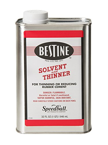 Bestine Solvent and Thinner for Rubber Cement  Cleans Ink, Adhesive and Parts, 32 Ounce Can