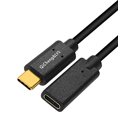 USB-C 3.1 Male To Female Extension Cable, Gen 2 (10Gbps) Gold-plated USB C Male to Female Cable Connector,Pass Video, Data, Audio for USB Type-C Data Sync Cable (1ft/0.3m)