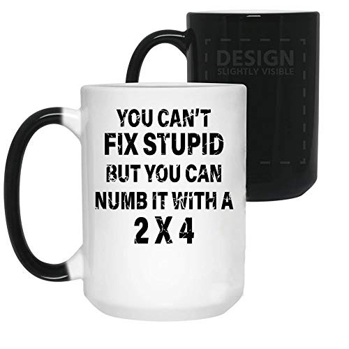MATTHEW You Can't Fix Stupid But You Can Numb It With A 2 X 4 Color Changing Coffee, Mug