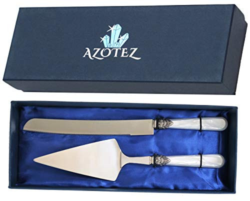 AZOTEZ Cake Server and Knife Set - Cake Cutter or Pie Cutter and Server  Wedding Cake Knife and Server Set. Gift for all occasions, Unique Wedding Gift