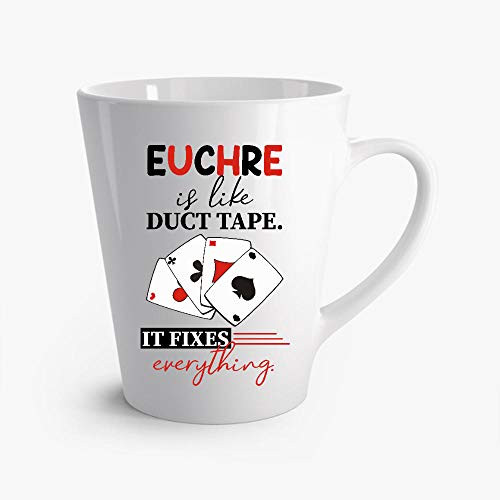 YOGESHS Euchre Is Like Duct Tape It Fixes Everything Latte Mug 12oz