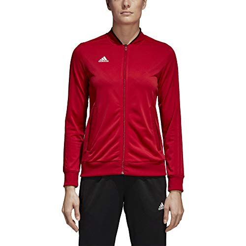 adidas Women's Essentials 3-stripes Tricot Track Jacket (Red / White, Medium)