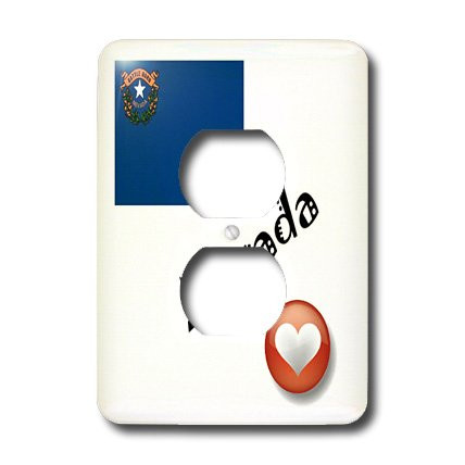 3dRose lsp_7196_6 I Love Nevada 2 Plug Outlet Cover Multicolored