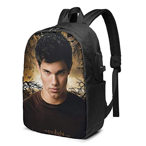 GANHSFYSYA Twilight Jacob Unisex Student Adult Classic USB Backpack 17 in Laptop Bags Bookbag for Office Travel
