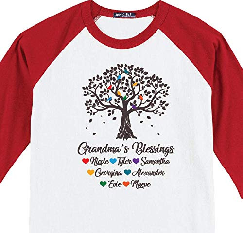 Grandma Tree Shirt Grandma Shirt with Grandkids Names Grandma and Grandkids Shirt Personalized Grandma Shirt with Kids Names Grandma and Grandchildren Shirt