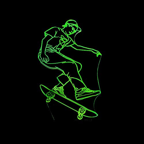 New Skateboarding 3D Lamp Colorful Touch Remote Control Desk Lamp Led Small Gifts Lighting Table Lamp 3D Nightlight