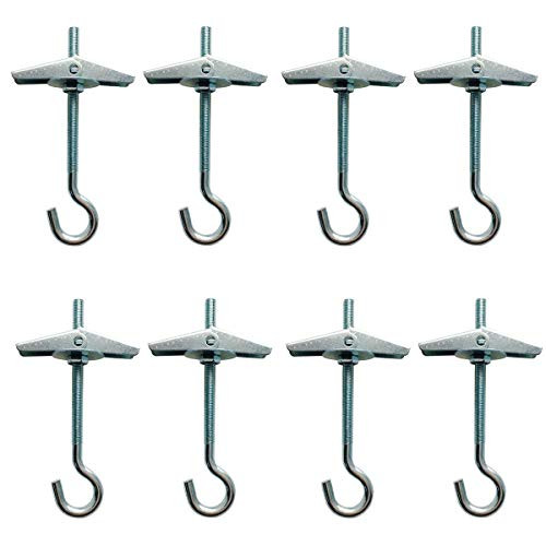 Lainrrew 8 Packs Heavy Duty Ceiling Hooks, Swag Hanging Hooks Durable Toggle Wings Hooks for Ceiling Installation Hanging Plants Wall Fixing