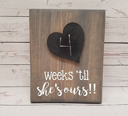 Adoption or Foster Countdown, Chalkboard reusable calendar tracker with heart sign