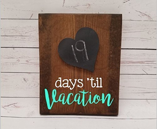 Vacation Countdown Tracker, reusable chalkboard calendar, photo clip for holding a picture optional, days until, weeks until florida disney