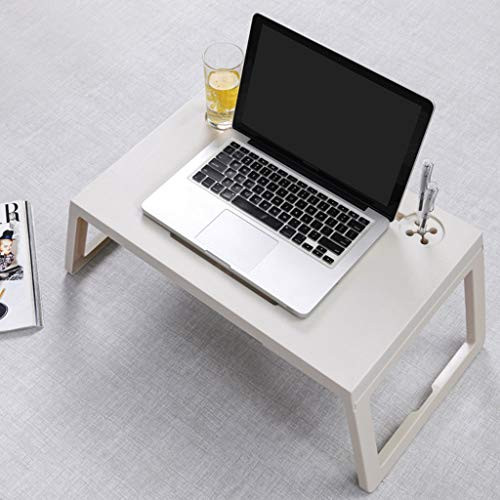 ZHOU2 Bedside Table Mobile Medical Overbed Table, Home Office Foldable Portable Study Writing Laptop Table Breakfast Table, Student Study Reading Writing Desk PC Laptop Table Coffee Table (Beige)
