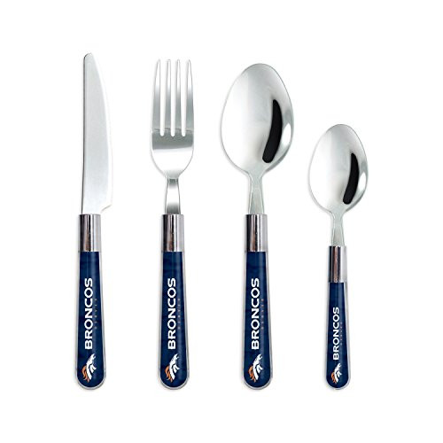 Sports Vault NFL Denver Broncos 16-Piece Flatware Set Sports Vault NFL Denver Broncos 16-Piece Flatware Set