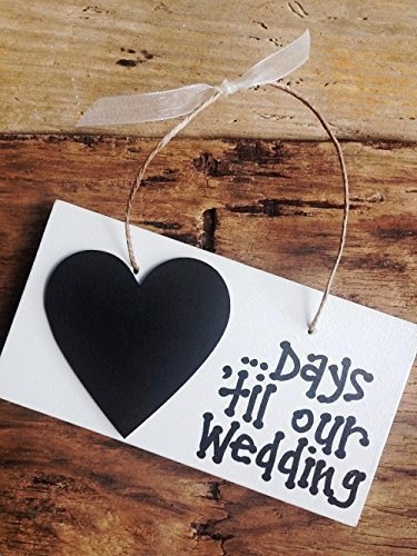COUNTDOWN TO WEDDING CHALKBOARD PLAQUE/SIGN