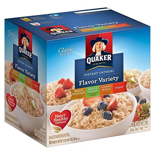Quaker Instant Oatmeal Variety Pack - 52 ct (Now with twice More Calcium by Quaker