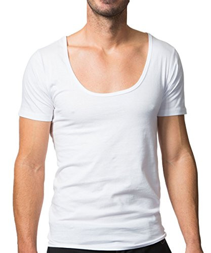 Men's Scoop Neck Invisible Undershirts 3-Pack XL White jT Original