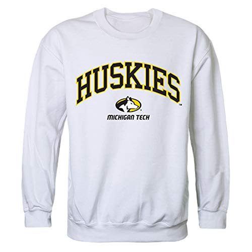 MTU Michigan Tech Huskies NCAA Campus Crewneck Sweatshirt - Small, White