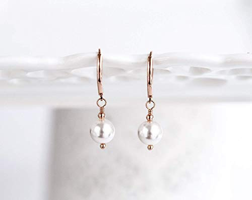 Rose gold earrings Bridal earrings White pearls earrings Simple bride earrings Thank you Bridesmaid gift Minimalist earrings Wedding 893. Rose gold earrings Bridal earrings White pearls earrings Simple bride earrings Thank you Bridesmaid gift Minimalist earrings Wedding 893.