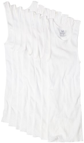 Fruit of the Loom Men's Big and Tall Size Super Value Athletic Shirt(Pack of 8) (White, X-Large (46 inch - 48 inch Chest))