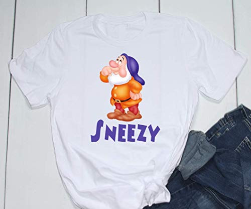 Snow White 7 Seven Dwarfs SNEEZY Disney Epcot Graphic Ladies/Unisex/Youth/Toddler Sizes