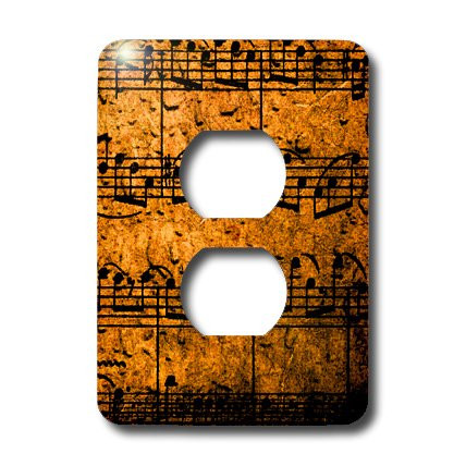 3dRose lsp_5875_6  Musical Interlude in Orange 2 Plug Outlet Cover