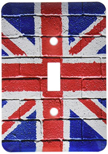 3dRose lsp_155120_1 Uk United Kingdom Great Britain British Flag on Brick Wall National Country Single Toggle Switch