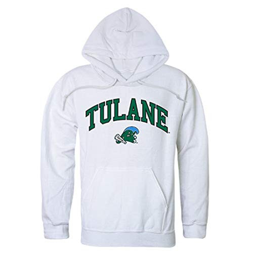 Tulane University Green Wave Campus Hoodie Sweatshirt White Medium