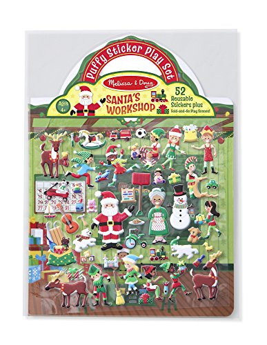 Melissa & Doug Puffy Sticker Activity Book: Santa's Workshop - 52 Reusable Stickers