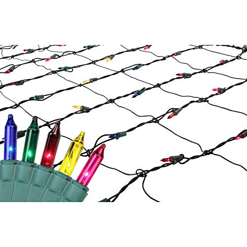 Northlight 4' x 6' Multi-Color Mini Incandescent Net Style Christmas Lights - Green Wire