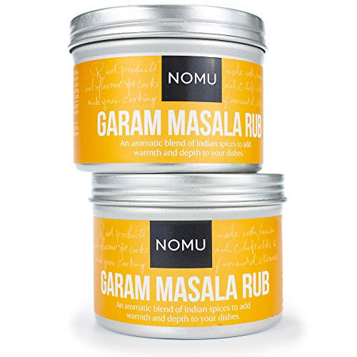 NOMU Garam Masala Seasoning Rub (2-Pack 3.5oz) - Blend of 10 Premium Herbs and Spices - Paleo, Vegan, Non-Irradiated, No MSG or Preservatives NOMU Garam Masala Seasoning Rub (2-Pack 3.5oz) - Blend of 10 Premium Herbs and Spices - Paleo, Vegan, Non-Irradiated, No MSG or Preservatives
