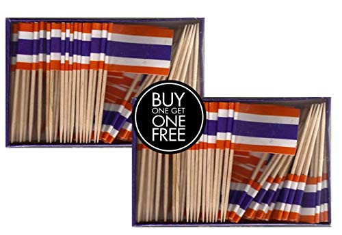 2 Boxes Mini Thailand Toothpick Flags, BOGO Buy 1 Box of 100 and Get Another Box Free, Total 200 Small Mini Thai Flag Cupcake Toothpicks or Tiny Cocktail Sticks and Picks 2 Boxes Mini Thailand Toothpick Flags, BOGO Buy 1 Box of 100 and Get Another Box Free, Total 200 Small Mini Thai Flag Cupcake Toothpicks or Tiny Cocktail Sticks and Picks