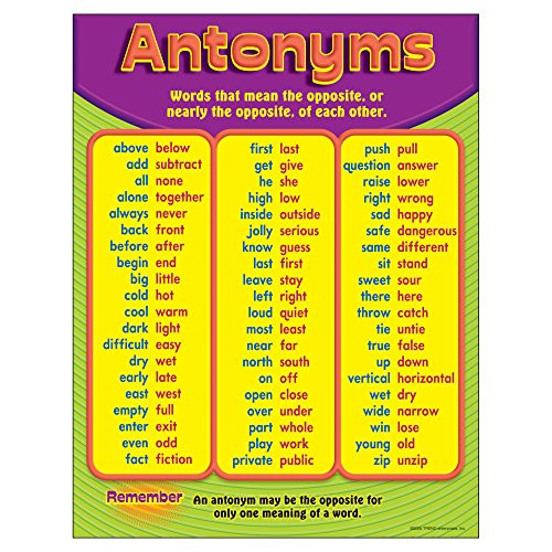 TREND ENTERPRISES, INC. Antonyms Learning Chart, 17 inch x 22 inch