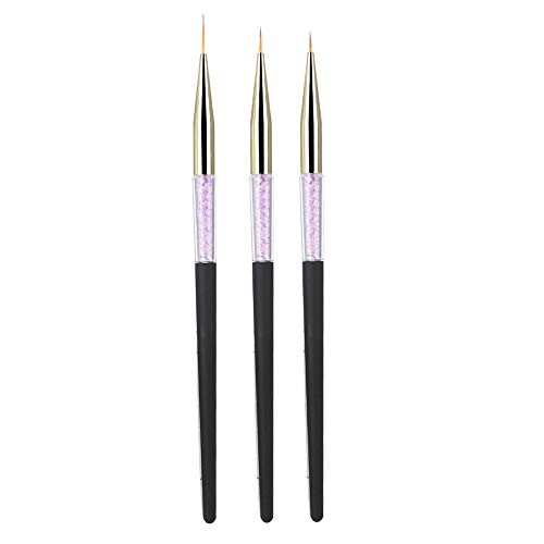Nail Brush,3pcs Nail Art Dotting Liner Brush Gel Painting Pen Drawing Tool Set Rhinestones Handle(Black) Nail Brush,3pcs Nail Art Dotting Liner Brush Gel Painting Pen Drawing Tool Set Rhinestones Handle(Black)