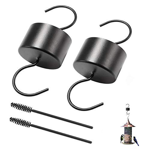 beautyfans Big Insect Ant Moat Guard Ant Moat Guard, Hummingbird Feeder Accessory Hooks 2 Pack for Hummingbird Oriole Nectar Feeders for Outdoors, with 2 Clean Brushes(Black)