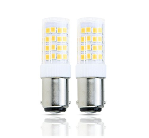 Lamsky LED BA15D Double Contact Bayonet Base 120 Volts 4W Led Light Bulb,T3/T4/C7/S6,Warm White 2700K,LED 40W Halogen Replacement Bulb,No-Dimmable,2-pack