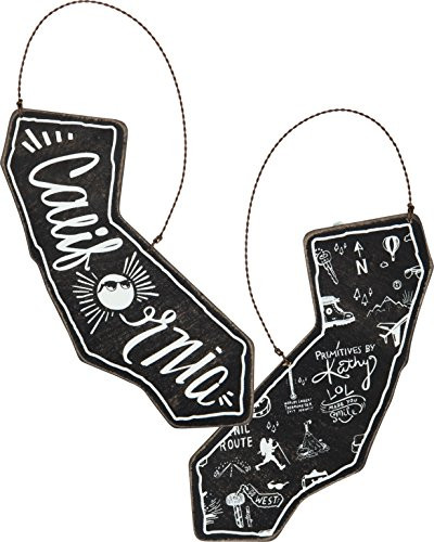 Primitives By Kathy California Wooden Hanging Sign Ornament