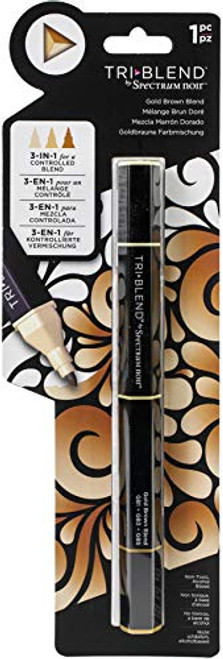 Spectrum Noir Blend Triblend Blendable Alcohol Marker 3 Colours in 1 Pen-Gold Brown