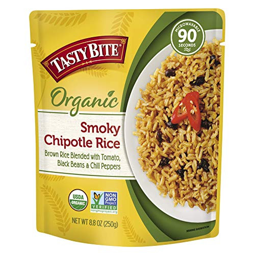 Tasty Bite Organic Smoky Chipotle Rice, Microwaveable Cooked Rice, 8.8 Ounce