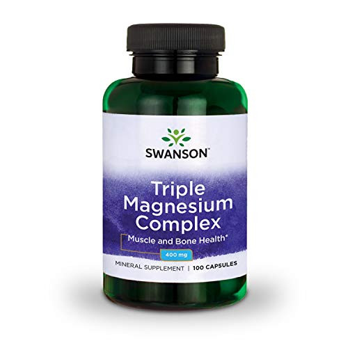 Swanson Triple Magnesium Complex Absorption Support Bone and Mood Health Citrate Oxide and Aspartate Combination Supplement 400 mg 100 Capsules