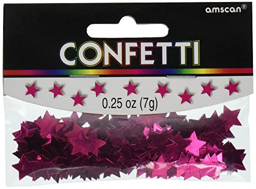 Amscan 369146.103 Mini Stars Pink Confetti 1/4 oz,