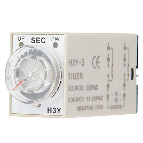 Digital Delay Timer H3Y-2 Power On Time Relay Pointer Control Delay Timer 8-Pin 5A AC220V for Utomatic Control,Remote Control, Communication,Mechatronics(1S)