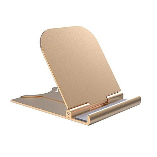 Phone Cradles Mount 3.15x2.36x0.35 Bracket Foldable Lightweight Pocket Holder Multi-Angle Adjustable for Tablets (Golden)