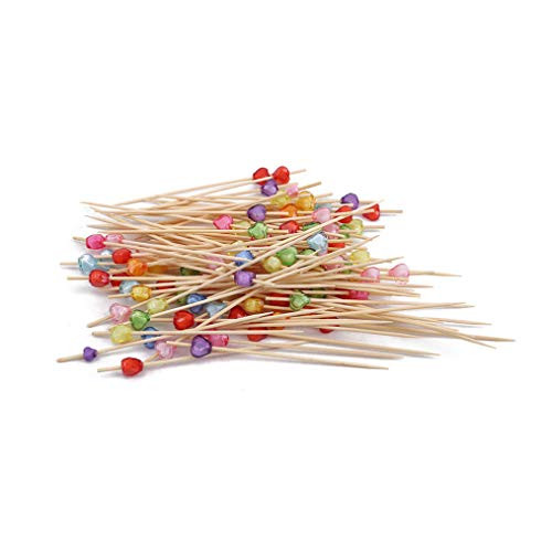 Cngstar Bamboo Cocktail Skewers Fancy Appetizer Toothpicks Decorative Party Appetizers Drink Fruit Sandwich Picks