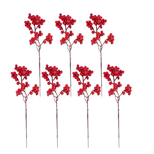 LIOOBO 10pcs Holly Christmas Berries Artificial Red Berry Picks Stems for Christmas Flower Arrangements Wreaths Holiday Decorations LIOOBO 10pcs Holly Christmas Berries Artificial Red Berry Picks Stems for Christmas Flower Arrangements Wreaths Holiday Decorations