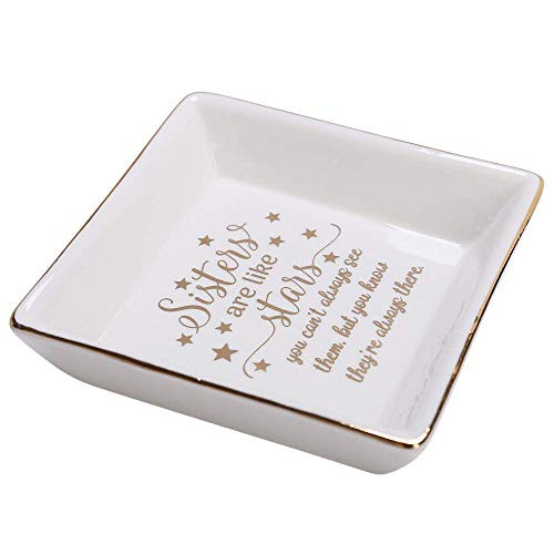 Snobbery Friendship Gift Bestie Gift - Best Bitches - Ceramic Ring Dish Trinket Tray for Friends Sister Birthday Gift (Sister Star) Snobbery Friendship Gift Bestie Gift - Best Bitches - Ceramic Ring Dish Trinket Tray for Friends Sister Birthday Gift (Sister Star)
